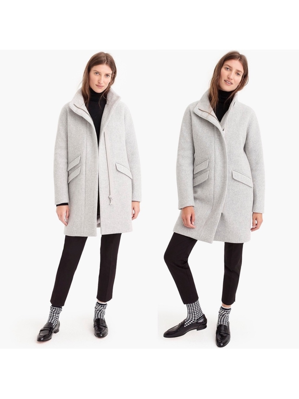 J.Crew Cocoon Light Gray Coat Italian Stadium Cloth Wool Size 6P